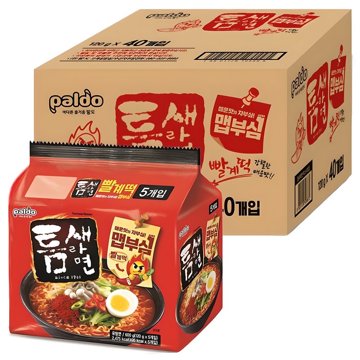 틈새라면 빨계떡 120g, 40개