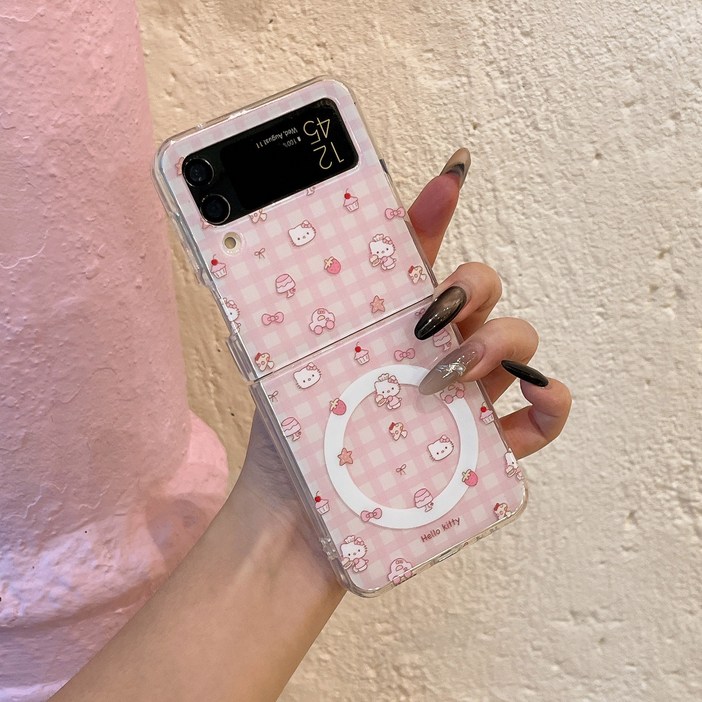 아펙시움 핸드폰케이스 갤럭시 z플립4 z플립5 z플립6 z플립7 맥세이프 실리콘 휴대폰케이스 케이크 고양이