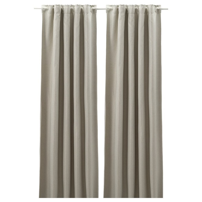 이케아 ANNAKAJSA 안나카이사 반암막 커튼 한쌍 라이트그레이 145x250 cm