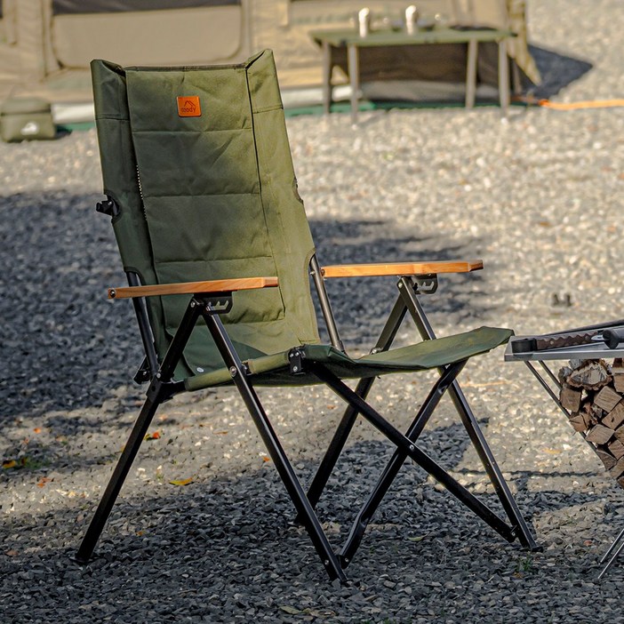 쿠디 캠핑 의자 릴렉스체어 알루미늄 접이식 의자 각도조절, 1개, 카키
