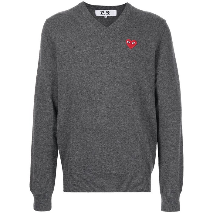 꼼데가르송플레이 V넥 니트 하트 스웨터