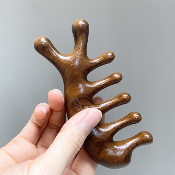 에끌라두 골든 샌달우드 괄사 마사지 툴 바디 페이스 경락