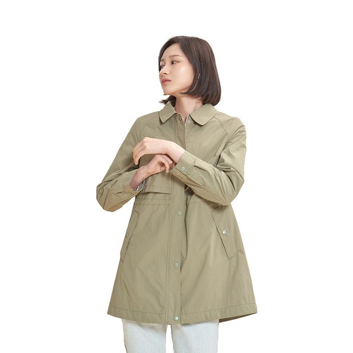 크로커다일레이디 셔츠카라형 중기장 솔리드 코트CLDSCT203