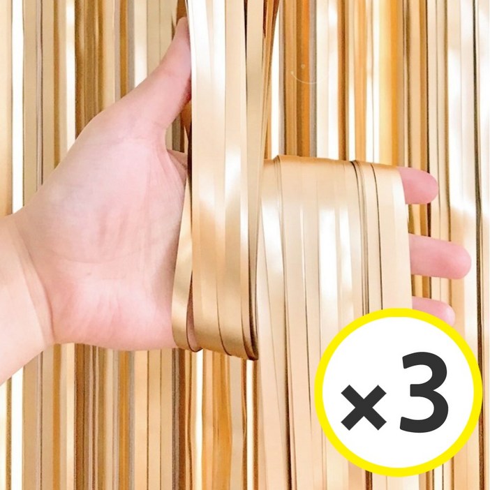 크리스마스 세트 풍선 가랜드 파티장식 소품 혼합풍선 트리 데코 홈파티용품 에브리띵스마일 1077, 1세트, 새틴 샴페인골드 파티커튼 3P