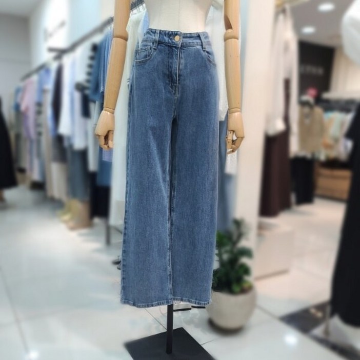 잇미샤 잇미샤  워시드 스트레이트 데님 팬츠ITO9DPT770