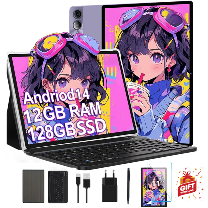 11 인치 태블릿 PC 게임용 인강용  안드로이드 가성비 태블릿 16GB RAM 128GB SSD oled 4k 디스플레이 1600만 화소 카메라 12000mAh