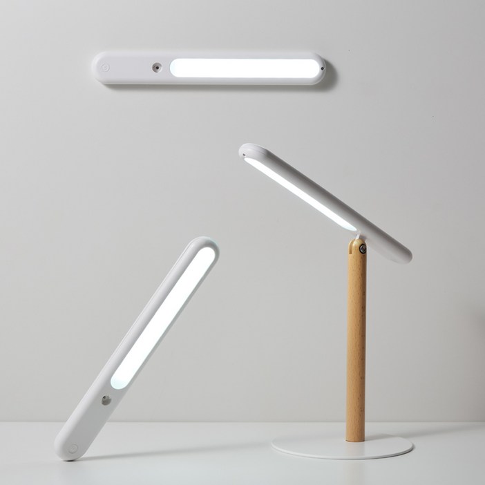 스위코 3in1 충전식 LED 책상 스탠드 독서등 램프, 화이트