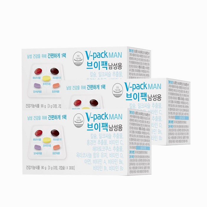 브이팩 남성용 멀티비타민 90g, 90g, 3개