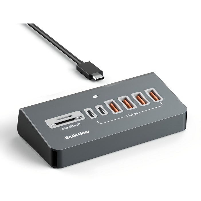 베이직기어 버티컬 8in1 C타입 10Gbps USB 멀티허브, 1개 베이직기어 버티컬 8in1 C타입 10Gbps USB 멀티허브, 1개