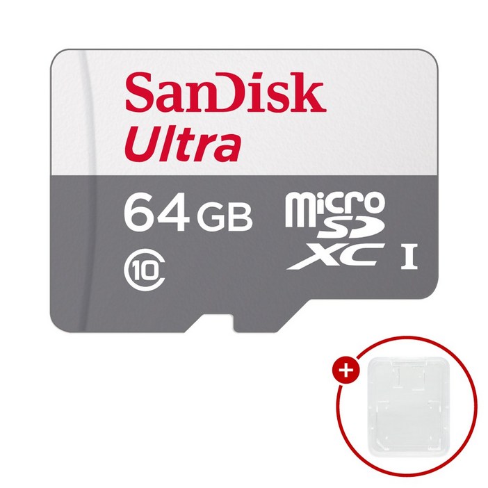 샌디스크 마이크로SD카드 울트라 SDSQUNR-64GB + SD카드 케이스
