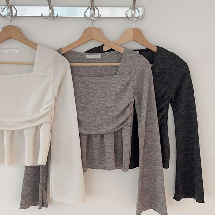 와폰 국내제작 크롭 프릴 탑 긴팔 티셔츠 ZTC113