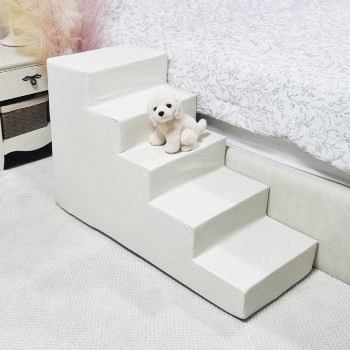 8DECO 강아지계단 5단 60cm 펫스텝, 애견계단, 그레이계단, play5 방수 아이보리, 1개