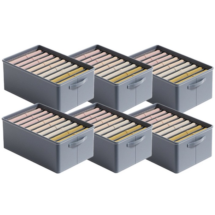 레디박스 칸막이 여름 겨울 의류 보관함 수납 관리 옷정리함, 6개, 그레이