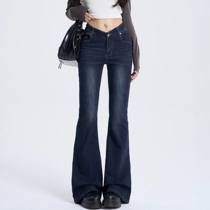 lofei 여성 데일리 데님 부츠컷 팬츠 KZ15