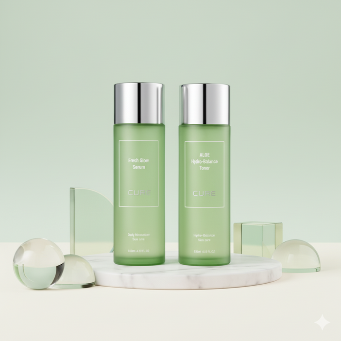 김정문알로에 큐어 모이스트 카밍 토너 + 에멀젼 각 130ml