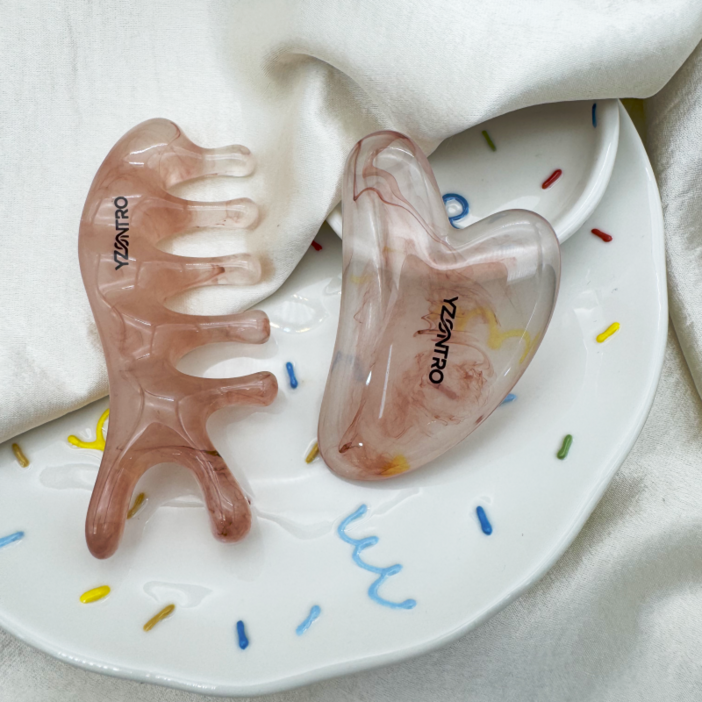 Yzontro  두피 페이스 경락 괄사 마사지기 세트