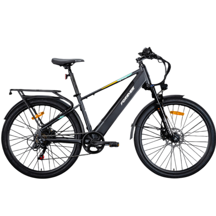 트레일맥스 배터리 탈부착 MTB 전기 자전거 PAS 26인치 NFC 출퇴근 배달용 자토바이 전동 바이크, 하바나 그레이, 알루미늄 합금