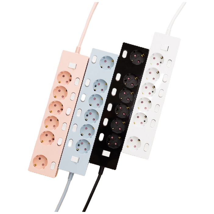 쿠폰19 파워존 자동소화 웨이브 멀티탭 콘센트 화재예방 개별 절전 과부하차단 6구, 자동소화 개별 6구 파스텔블루, 1개