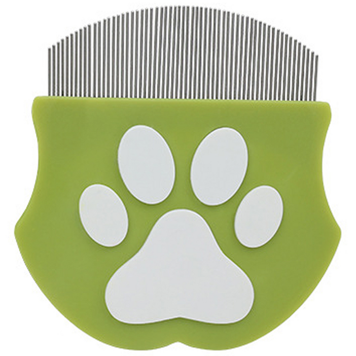 헬로미펫 반려동물 둥근 라운드 브러쉬 이지 클린 그루밍 눈꼽빗, 1개, 초록색