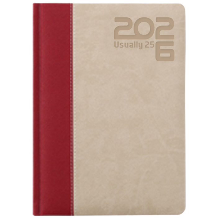 양지 2026년 1면1일 다이어리 유즈어리25B, 레드/베이지