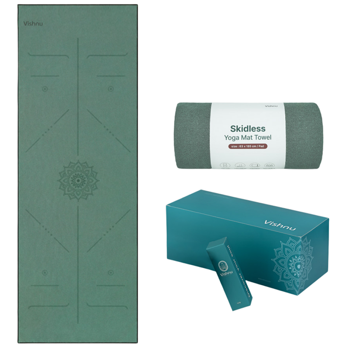 비슈누 요가 타올 논슬립 매트 타월 미끄럼방지 요가 수건, 민트, 1개
