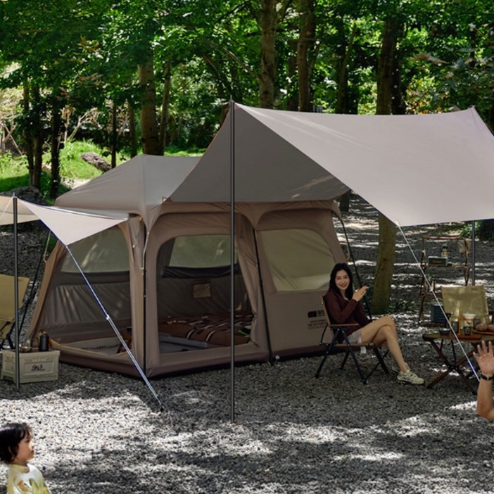 익스플로어 올인원 원터치 텐트 3~4인용 그늘막 쉘터 거실형 3인용 4인용