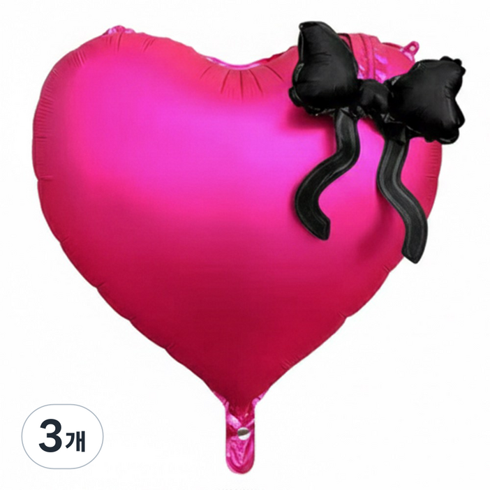 미니리본 22인치 러블리 하트 풍선, 3개, 푸치샤