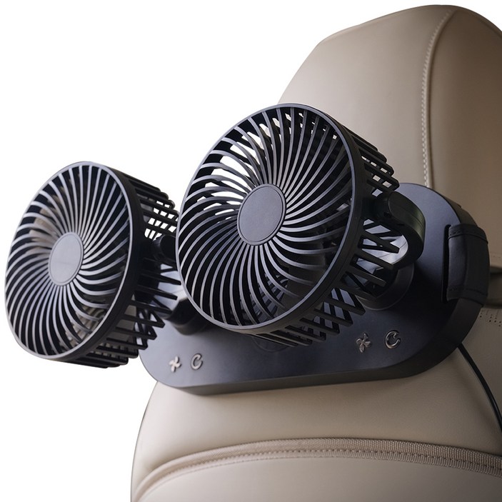 차량용선풍기 케이엠모터스 풍잘 차량용 트윈 선풍기 + 장착키트, 단일상품