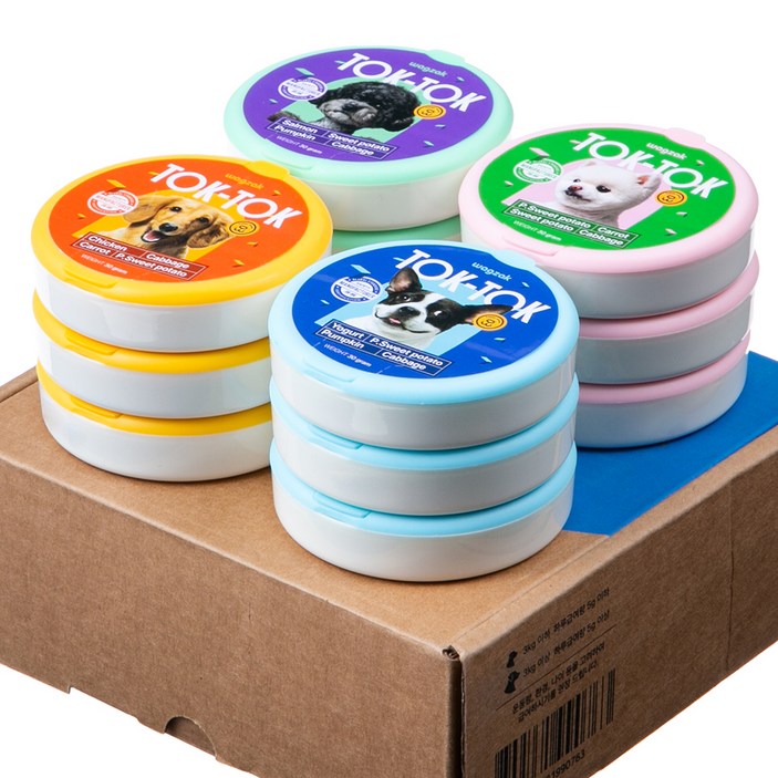 와그작 강아지 톡톡 미니 트릿 간식 세트, 4종 혼합, 30g, 1세트