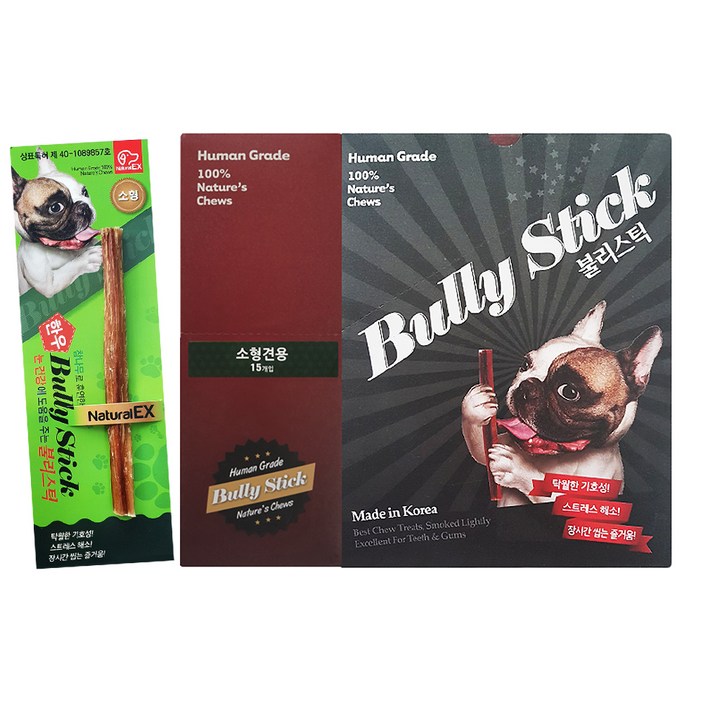 네츄럴이엑스 강아지 불리스틱 소형 건조간식