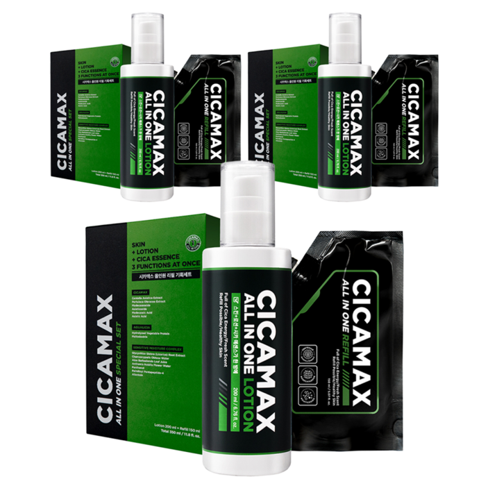 미프 시카맥스 피부진정 남성 올인원 본품 200ml + 리필 150ml 기획세트, 3개
