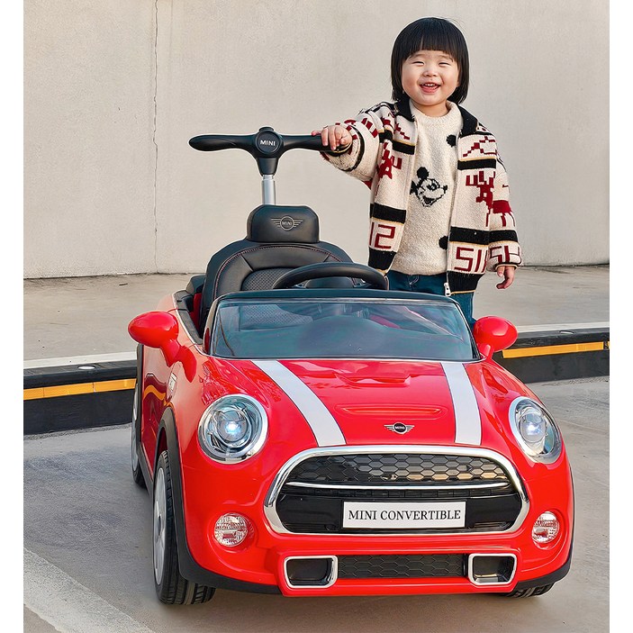 대호토이즈 미니쿠퍼 전동푸쉬카, 레드, 1개