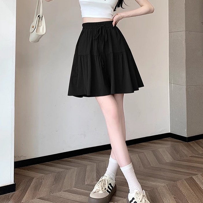 엘쏘 큐티 밴딩 주름 여름 치마 바지