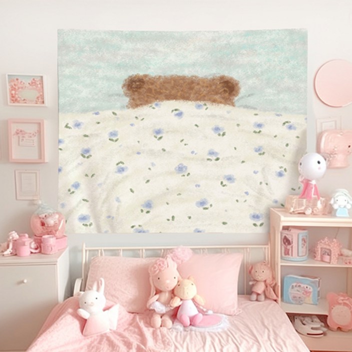 홈플로우 몽글몽글 감성 동물 홈인테리어 태피스트리