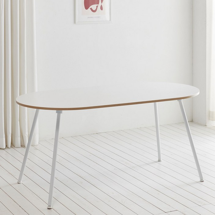 테이블1800 스칸디무드 쿠크 타원형 4-6인용 식탁 테이블 1600 x 800 mm