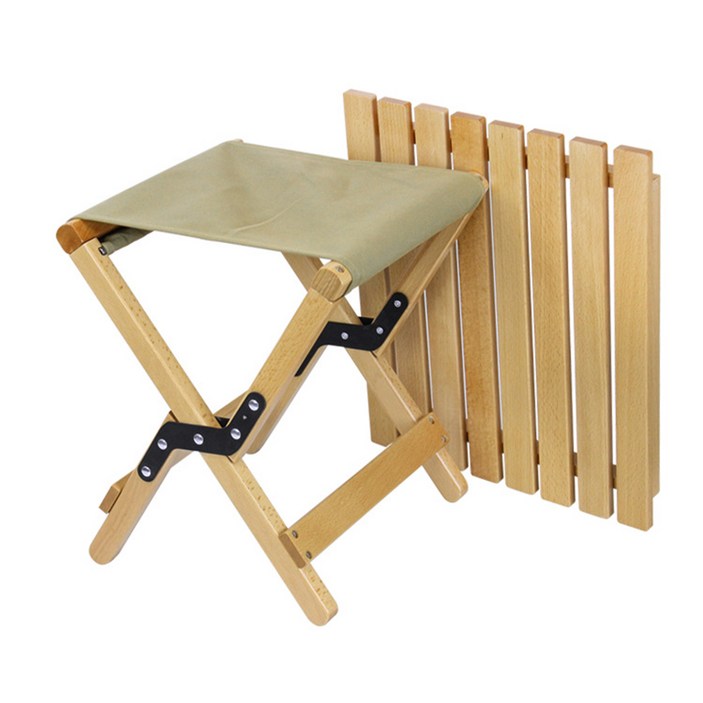 데이즈온샵 캠핑용 미니 의자 겸용 테이블, 원목