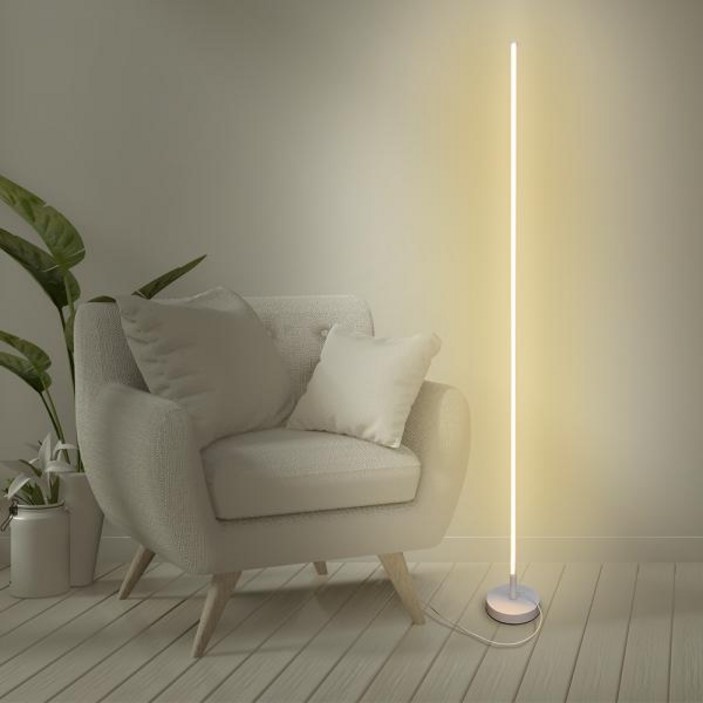 북유럽 플로어 장스탠드 LED 거실조명, 화이트 + 전구색