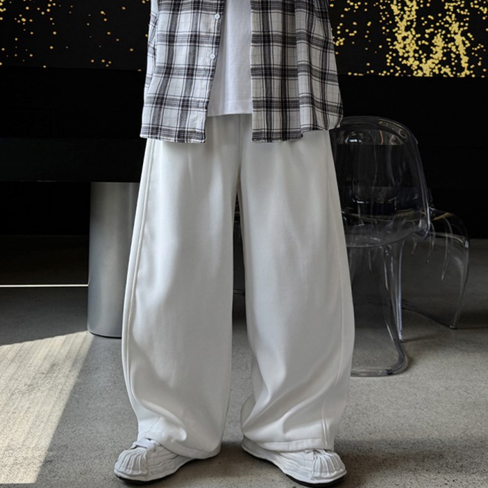 머시따 남성용 롱/숏 기장 절개 와이드 스트링 볼륨 팬츠