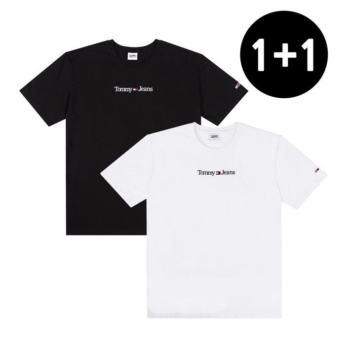 1+1 타미진스 커플티셔츠 남녀공용 반팔티셔츠