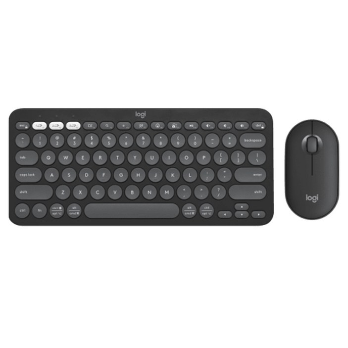 로지텍 페블 2 콤보 무선 키보드  마우스세트, 그래파이트그레이, YR0091MR0103, 텐키리스