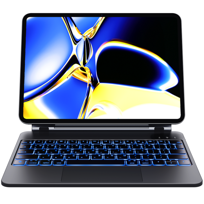 아이패드 에어7/6/5/4세대 프로 1/2/3/4/5/6세대 11/12.9/13인치 10/11세대 호환 매직 키보드 블루투스 한글각인 iPad Air/PRO 케이스나라, 검정색, 1개