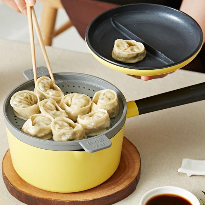 네오플램 인덕션 라면냄비 실리콘찜기18cm
