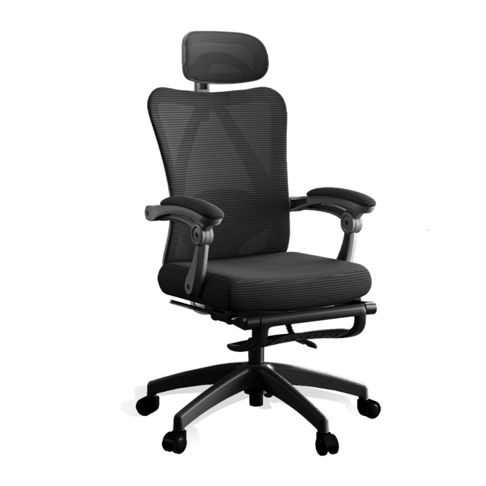 Homey Nest 컴퓨터 4향 허리받침 조절의자 책상용 사무용 사무실의자 HN-OC90W, 블랙