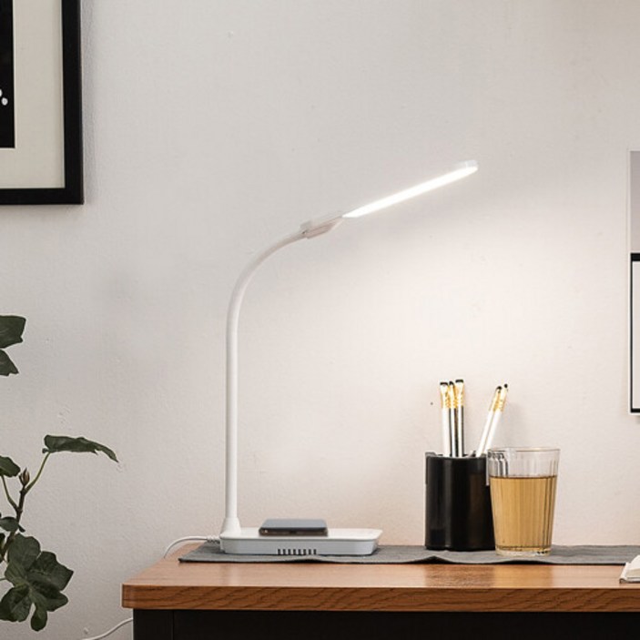 스피아노 엘로이 스마트폰 무선 충전 겸용 LED 스탠드 SL-N316, 화이트