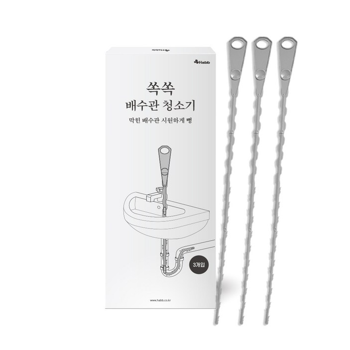 하비비 쏙쏙 배수구 세면대 청소기 뚫어뻥, 단일 색상 하비비 쏙쏙 배수구 세면대 청소기 뚫어뻥, 단일 색상