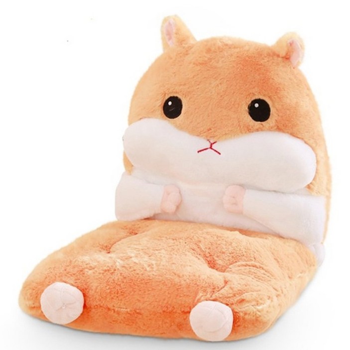 허니잼 햄스터 등받이쿠션 차량용 의자방석 인형 쿠션 사무실 책상 의자방석