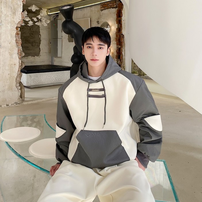 겨울 도톰한 후드맨투맨 모직패드 숄더한국판가죽137P145