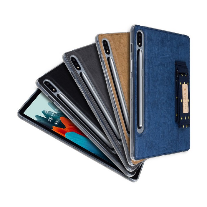 베토벤 갤럭시탭 s7 플러스 FE s6 lite s4 a7 s5e 핸드그립 케이스, 01-블랙