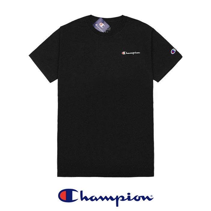 정품 Champion 챔피온 남성 여성 반팔 티셔츠 클래식 그래픽 GT23 블랙 - 투데이밈