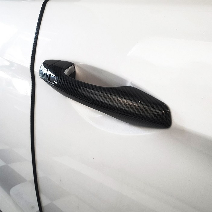 미켈라토 싼타페DM/더프라임 실내 카본 몰딩 수전사 튜닝 용품, 카본블랙_외부도어커버x4pcs, 기타